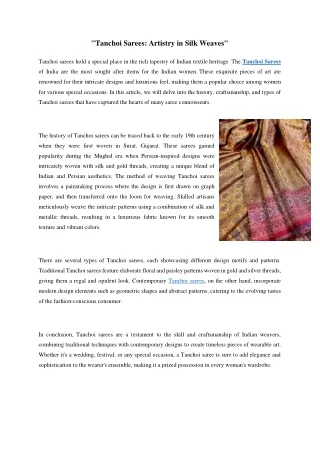 tanchoi sarees artistry in silk weaves