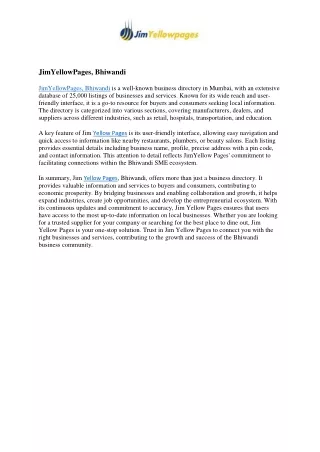 jimyellowpages bhiwandi