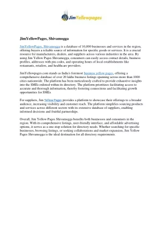 jimyellowpages shivamogga