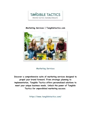 Marketing Services | Tangibletactics.com