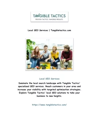 Local SEO Services | Tangibletactics.com
