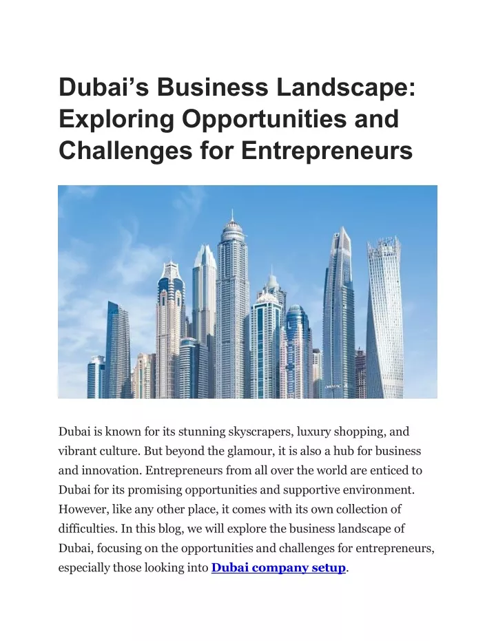 dubai s business landscape exploring