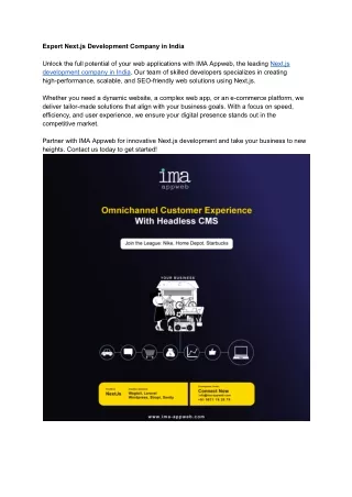 Expert Next.js Development Company in India