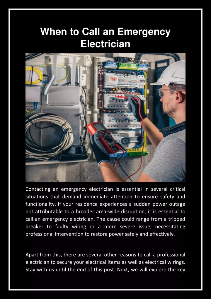 when to call an emergency electrician