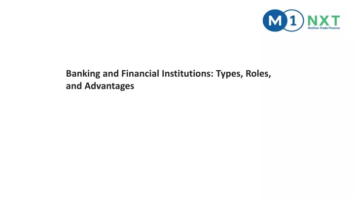 banking and financial institutions types roles