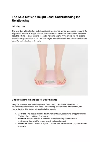 The Keto Diet and Height Loss_ Understanding the Relationship