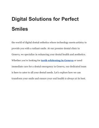 Digital Solutions for Perfect Smiles
