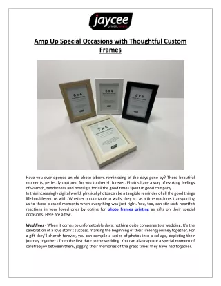 Amp Up Special Occasions with Thoughtful Custom Frames