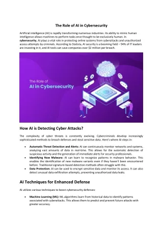 The Role of AI in Cybersecurity