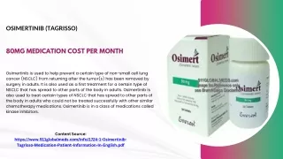 Osimertinib (Tagrisso) 80mg medication cost per month