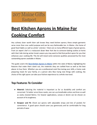 Best Kitchen Aprons in Maine For Cooking Comfort