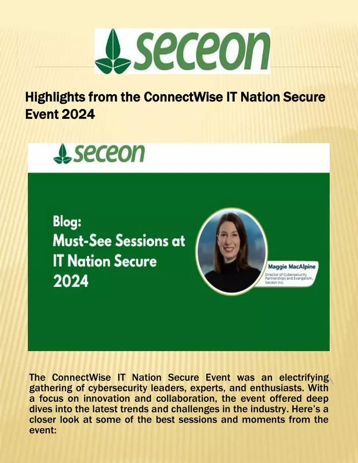 PPT Highlights from the ConnectWise IT Nation Secure Event 2024