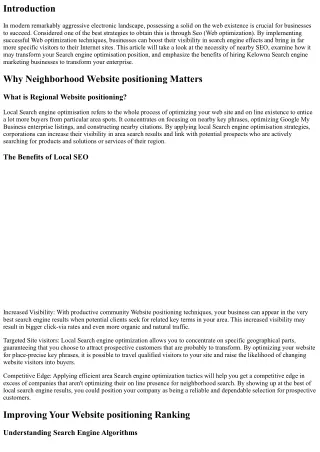 Transforming Your small business with Productive Kelowna Website positioning Str