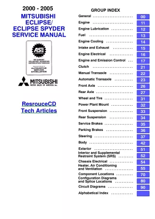 2005 Mitsubishi Eclipse Service Repair Manual