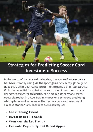 Strategies for Predicting Soccer Card Investment Success