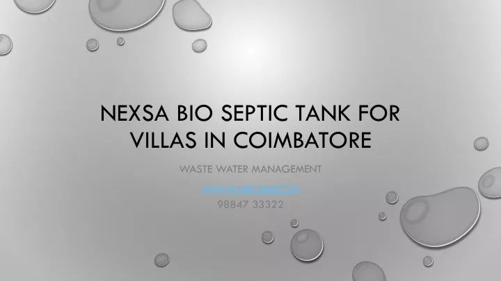 nexsa bio septic tank for villas in coimbatore