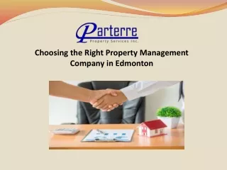Choosing the Right Property Management Company in Edmonton