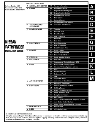 2005 NISSAN PATHFINDER Service Repair Manual