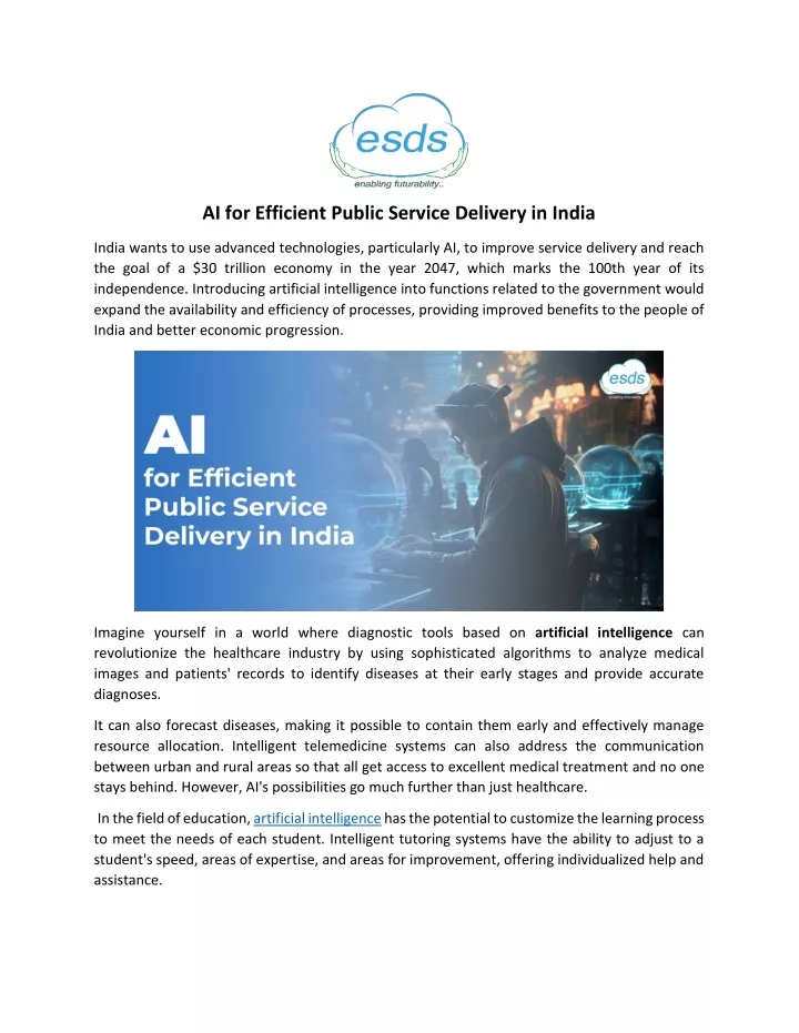 ai for efficient public service delivery in india