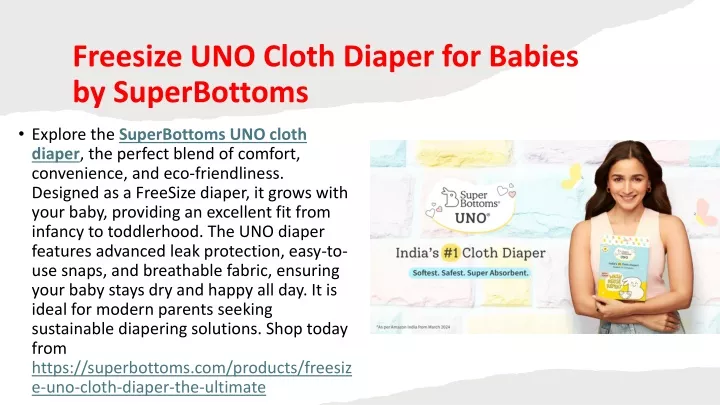 freesize uno cloth diaper for babies by superbottoms