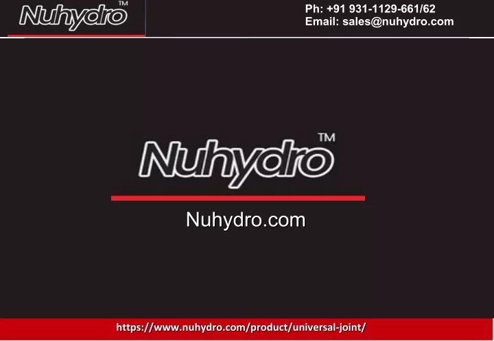 ph 91 931 1129 661 62 email sales@nuhydro com