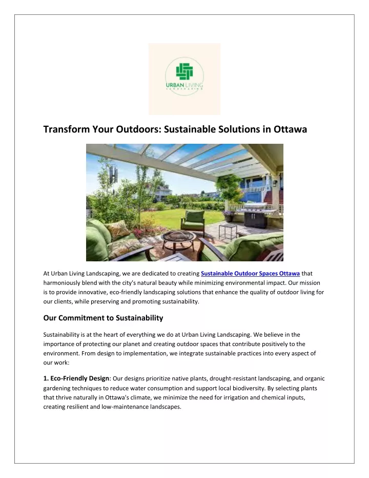 transform your outdoors sustainable solutions