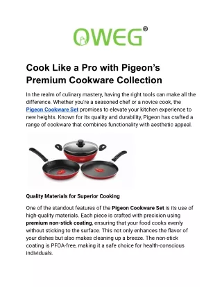 Cook Like a Pro with Pigeon’s Premium Cookware Collection
