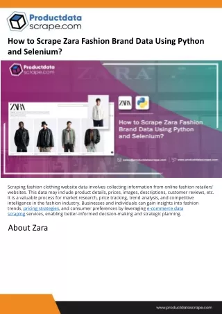 How to Scrape Zara Fashion Brand Data Using Python and Selenium