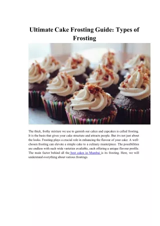 ultimate cake frosting guide types of