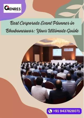 Best Corporate Event Planner in Bhubaneswar Your Ultimate Guide