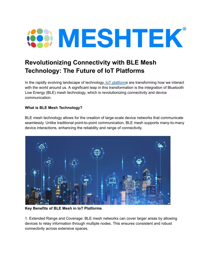 revolutionizing connectivity with ble mesh