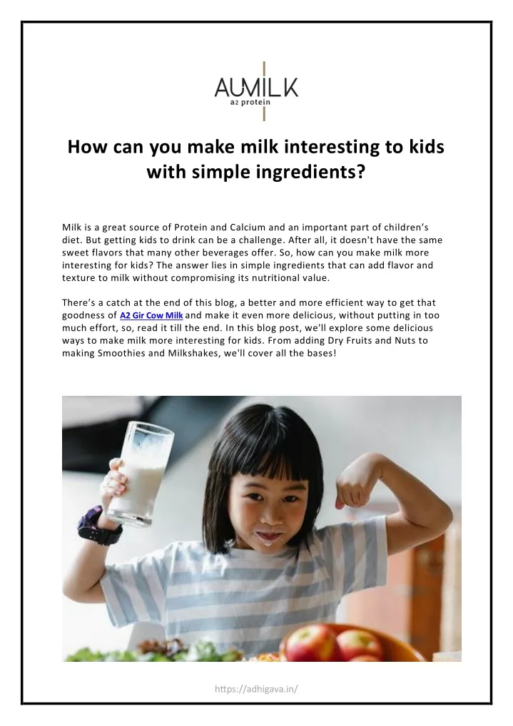 how can you make milk interesting to kids with