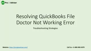 resolving quickbooks file doctor not working error