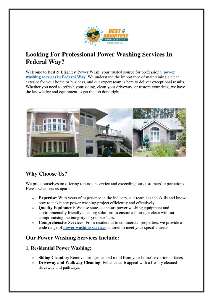 looking for professional power washing services