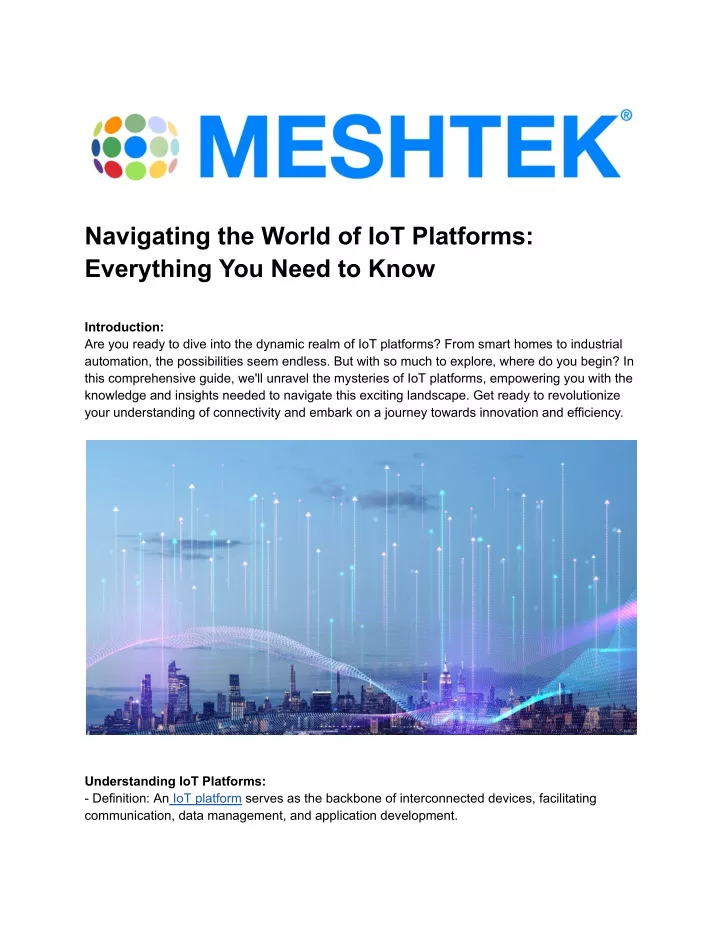 navigating the world of iot platforms everything