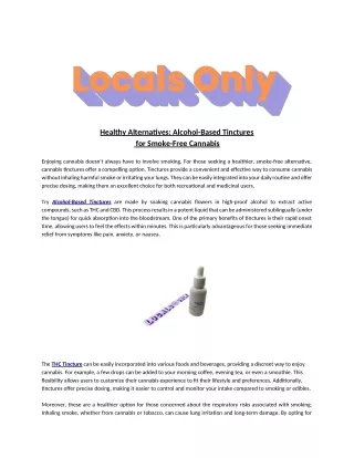 Healthy Alternatives: Alcohol-Based Tinctures for Smoke-Free Cannabis