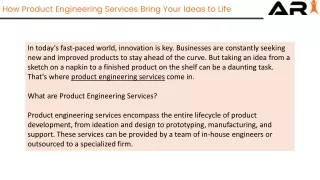 how product engineering services bring your ideas to life