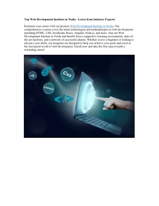 top web development institute in noida learn from