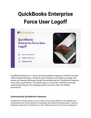 quickbooks enterprise force user logoff