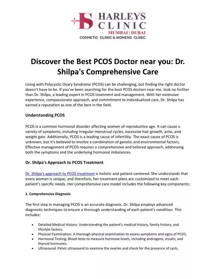 discover the best pcos doctor near you dr shilpa