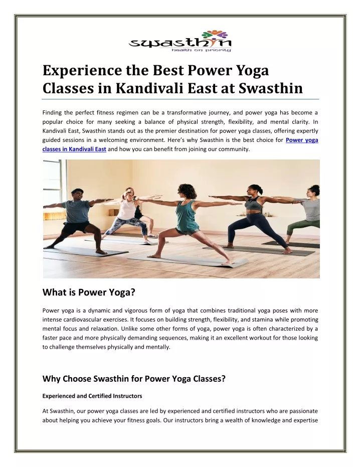 experience the best power yoga classes