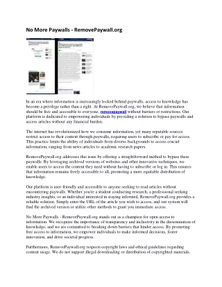 no more paywalls removepaywall org