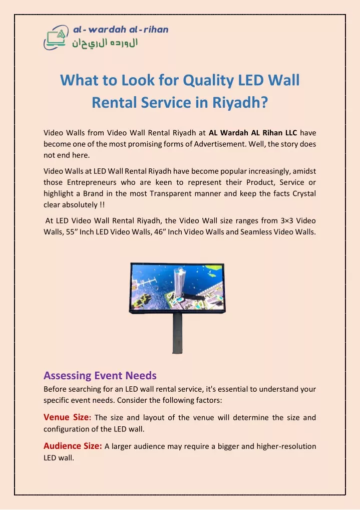 what to look for quality led wall rental service