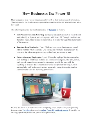 How Businesses Use Power BI