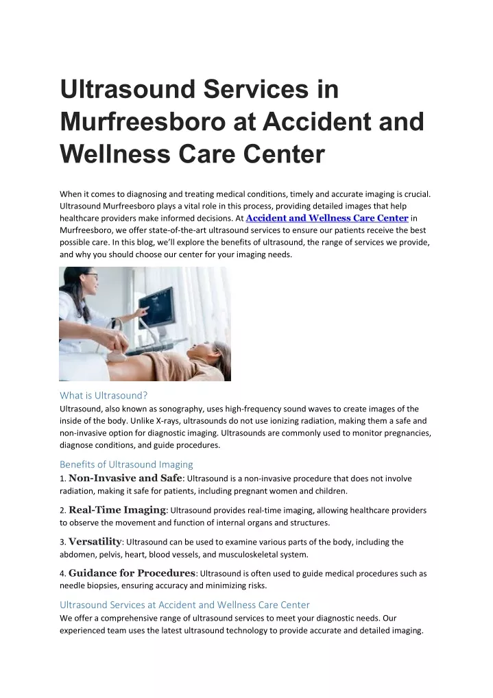 ultrasound services in murfreesboro at accident