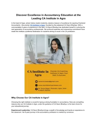Discover Excellence in Accountancy Education at the Leading CA Institute in Agra (1)