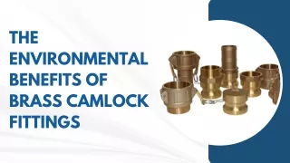 The Environmental Benefits of Brass Camlock Fittings