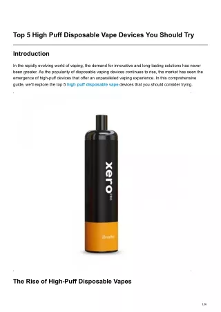 top 5 high puff disposable vape devices