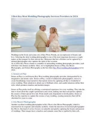 3 Best Key West Wedding Photography Services Providers in 2024