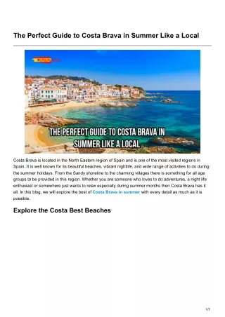 The Perfect Guide to Costa Brava in Summer Like a Local